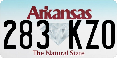AR license plate 283KZO