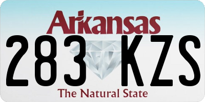AR license plate 283KZS