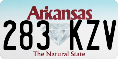 AR license plate 283KZV