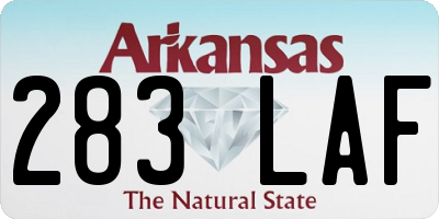 AR license plate 283LAF