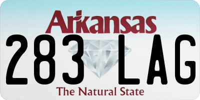 AR license plate 283LAG