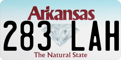 AR license plate 283LAH