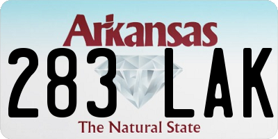 AR license plate 283LAK