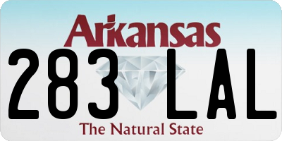 AR license plate 283LAL