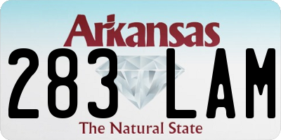 AR license plate 283LAM