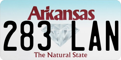 AR license plate 283LAN