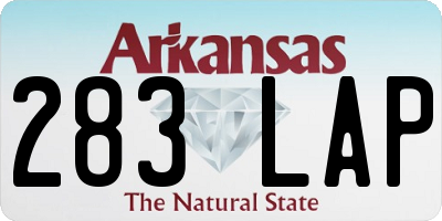 AR license plate 283LAP