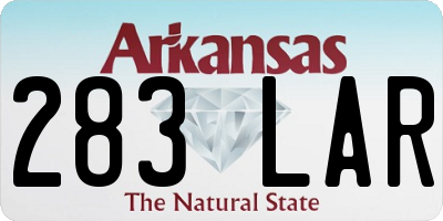 AR license plate 283LAR