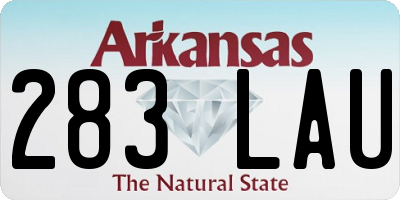 AR license plate 283LAU