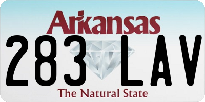 AR license plate 283LAV