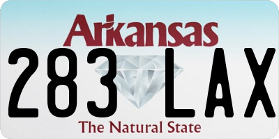 AR license plate 283LAX