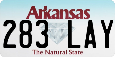AR license plate 283LAY