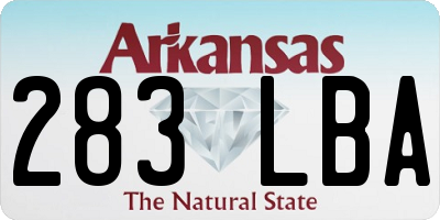 AR license plate 283LBA