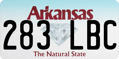 AR license plate 283LBC