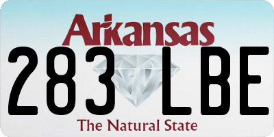 AR license plate 283LBE