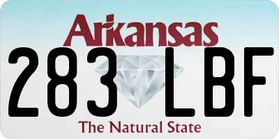 AR license plate 283LBF