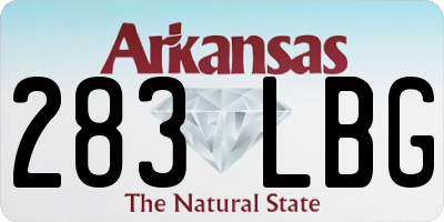 AR license plate 283LBG