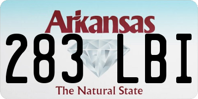 AR license plate 283LBI
