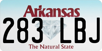 AR license plate 283LBJ