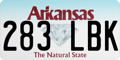 AR license plate 283LBK