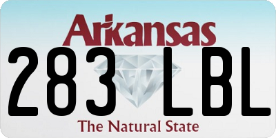 AR license plate 283LBL