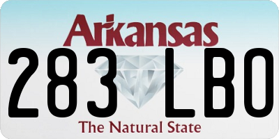AR license plate 283LBO