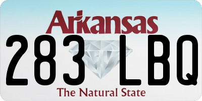 AR license plate 283LBQ