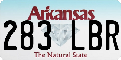 AR license plate 283LBR