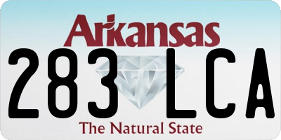 AR license plate 283LCA