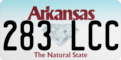 AR license plate 283LCC