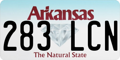 AR license plate 283LCN