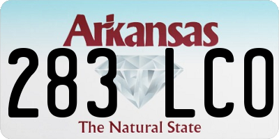 AR license plate 283LCO