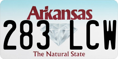 AR license plate 283LCW