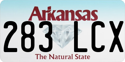 AR license plate 283LCX
