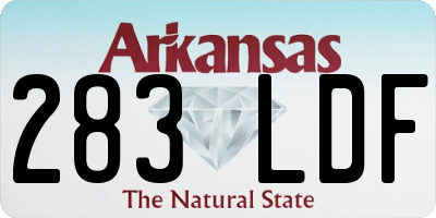 AR license plate 283LDF