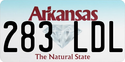 AR license plate 283LDL