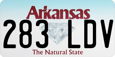 AR license plate 283LDV