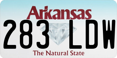 AR license plate 283LDW