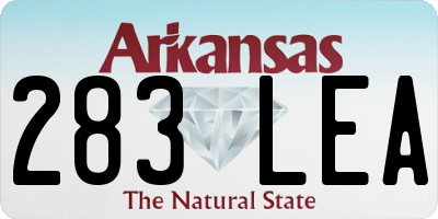 AR license plate 283LEA