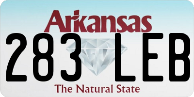 AR license plate 283LEB