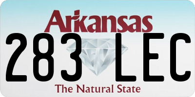 AR license plate 283LEC