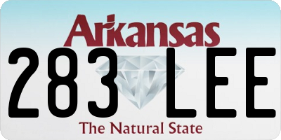 AR license plate 283LEE