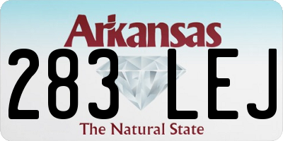 AR license plate 283LEJ