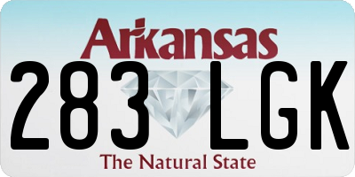 AR license plate 283LGK