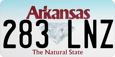 AR license plate 283LNZ