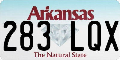 AR license plate 283LQX