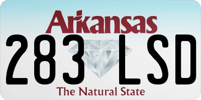 AR license plate 283LSD
