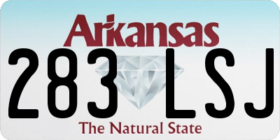 AR license plate 283LSJ