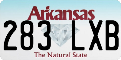 AR license plate 283LXB