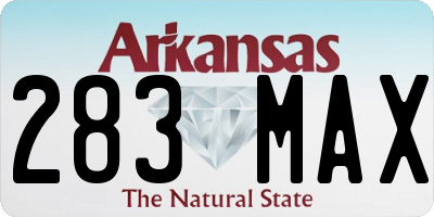 AR license plate 283MAX
